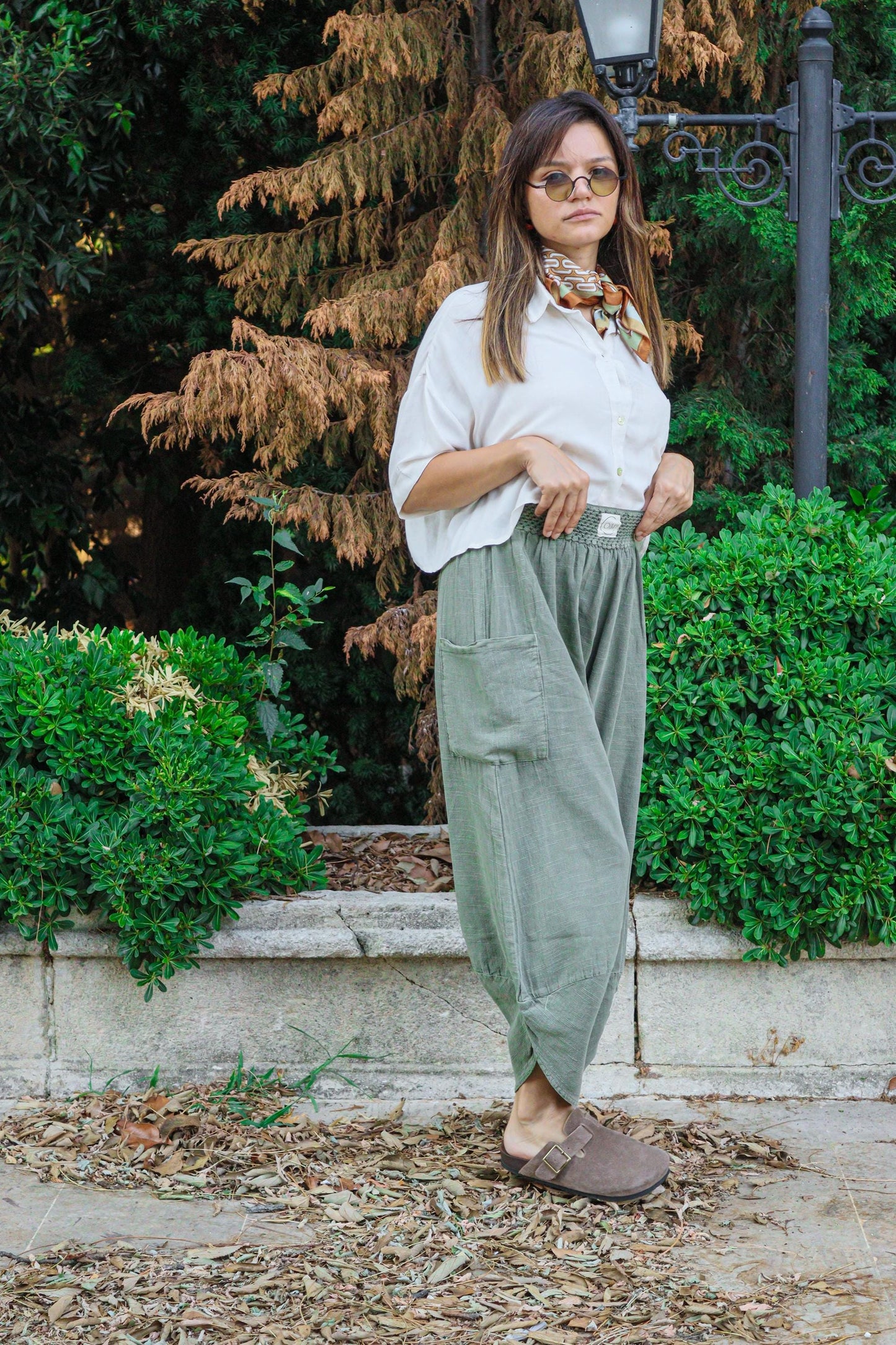 Boho Cotton linen Wide Leg Pants 100% Natural V-Cut Baggy Fit | Handmade Hippie Trousers | Skin-Friendly | Breathable Bohemian Clothing