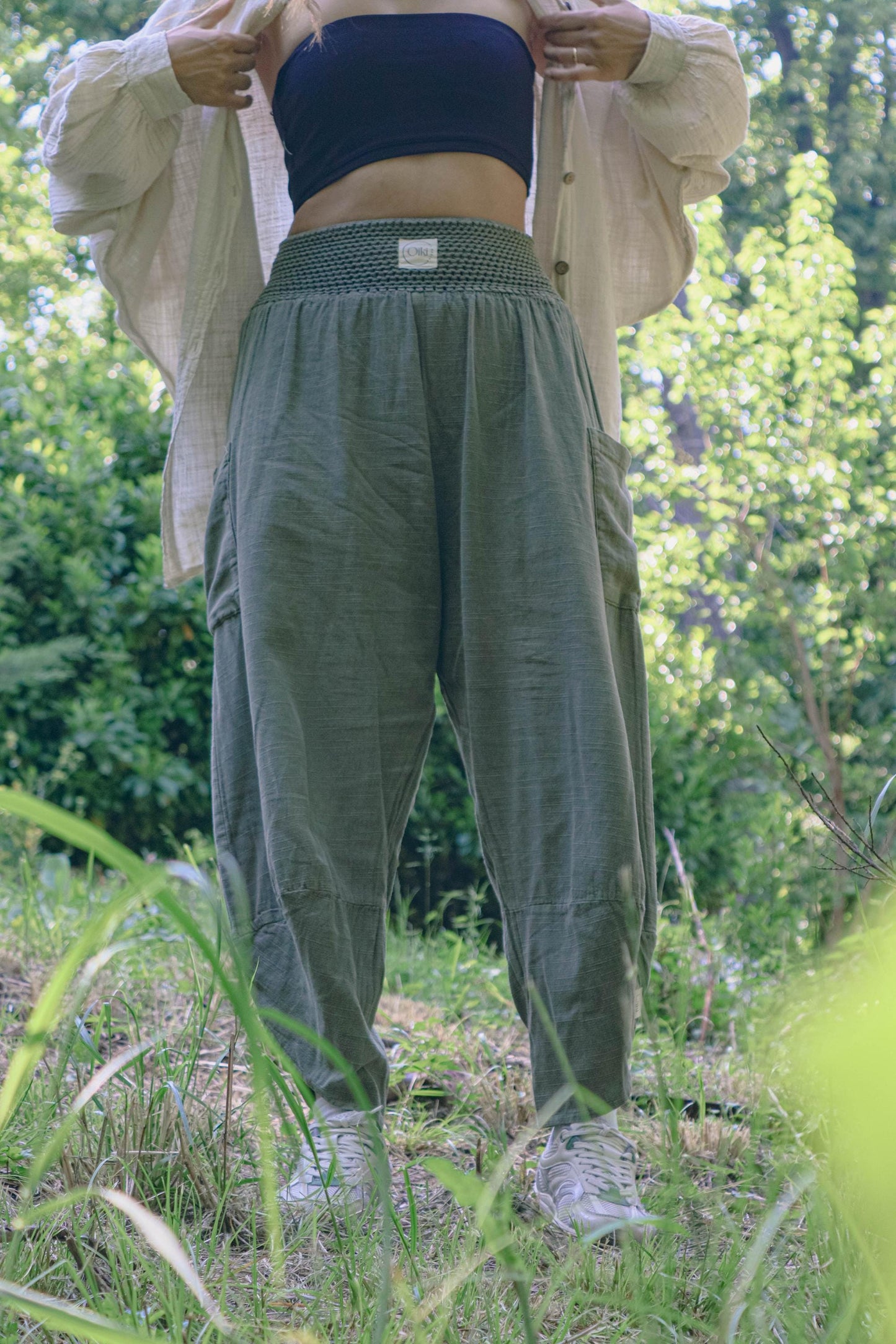 Boho Cotton linen Wide Leg Pants 100% Natural V-Cut Baggy Fit | Handmade Hippie Trousers | Skin-Friendly | Breathable Bohemian Clothing