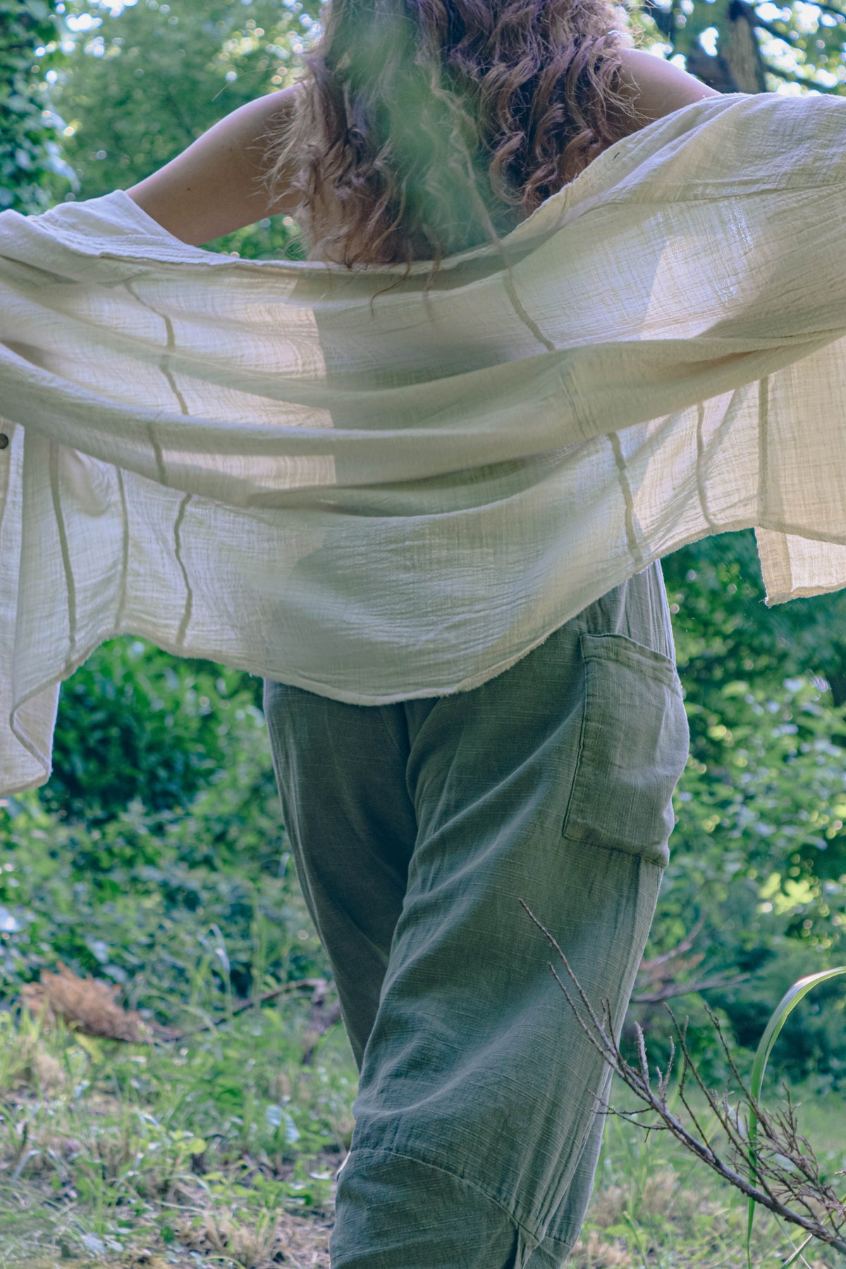 Yeşil V Paça Baggy Pantolon