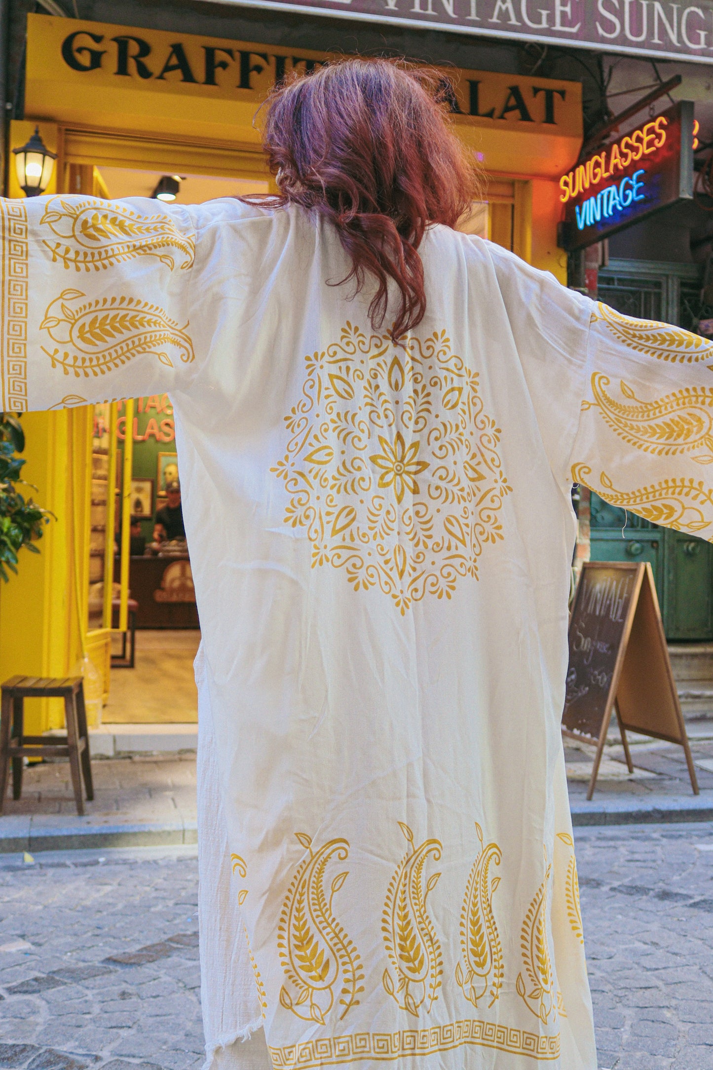 Solara Desenli Bohem Kimono