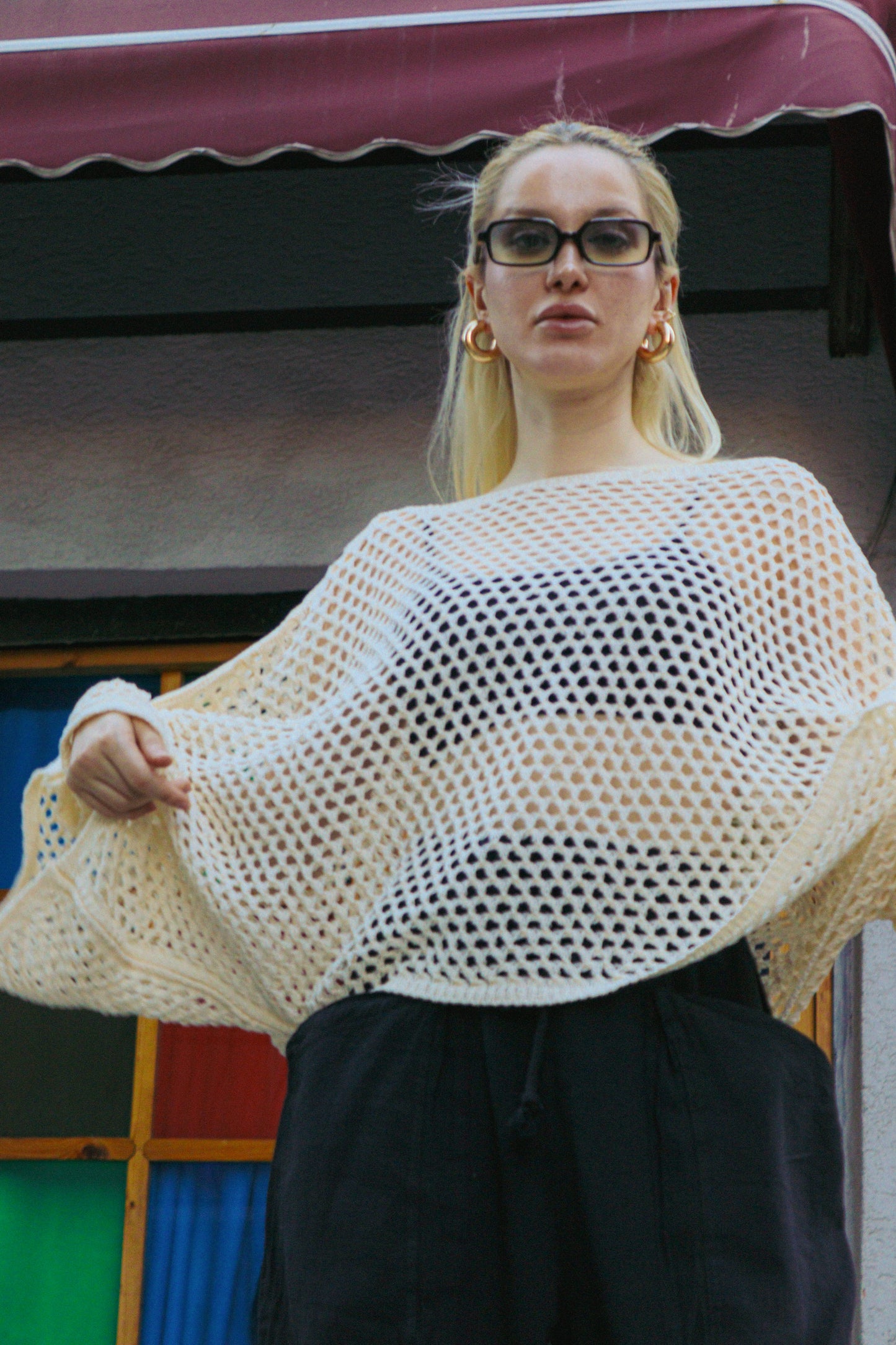 File Örgü Oversize Crop