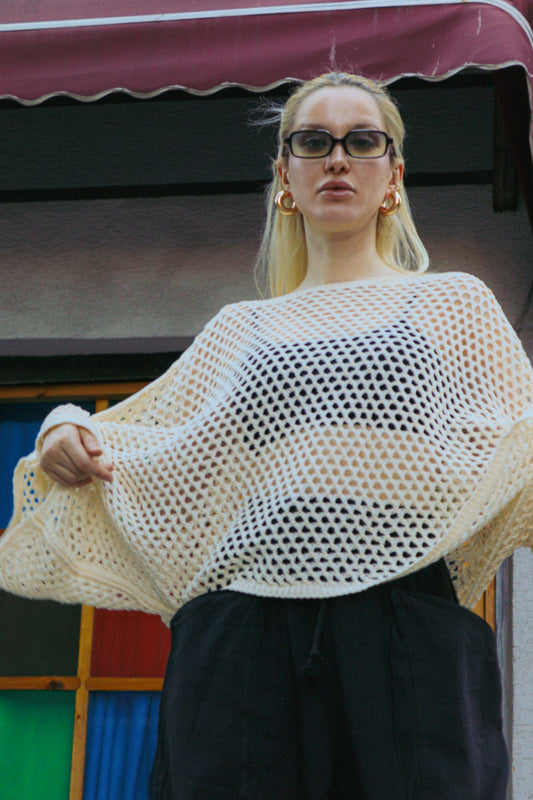 File Örgü Oversize Crop