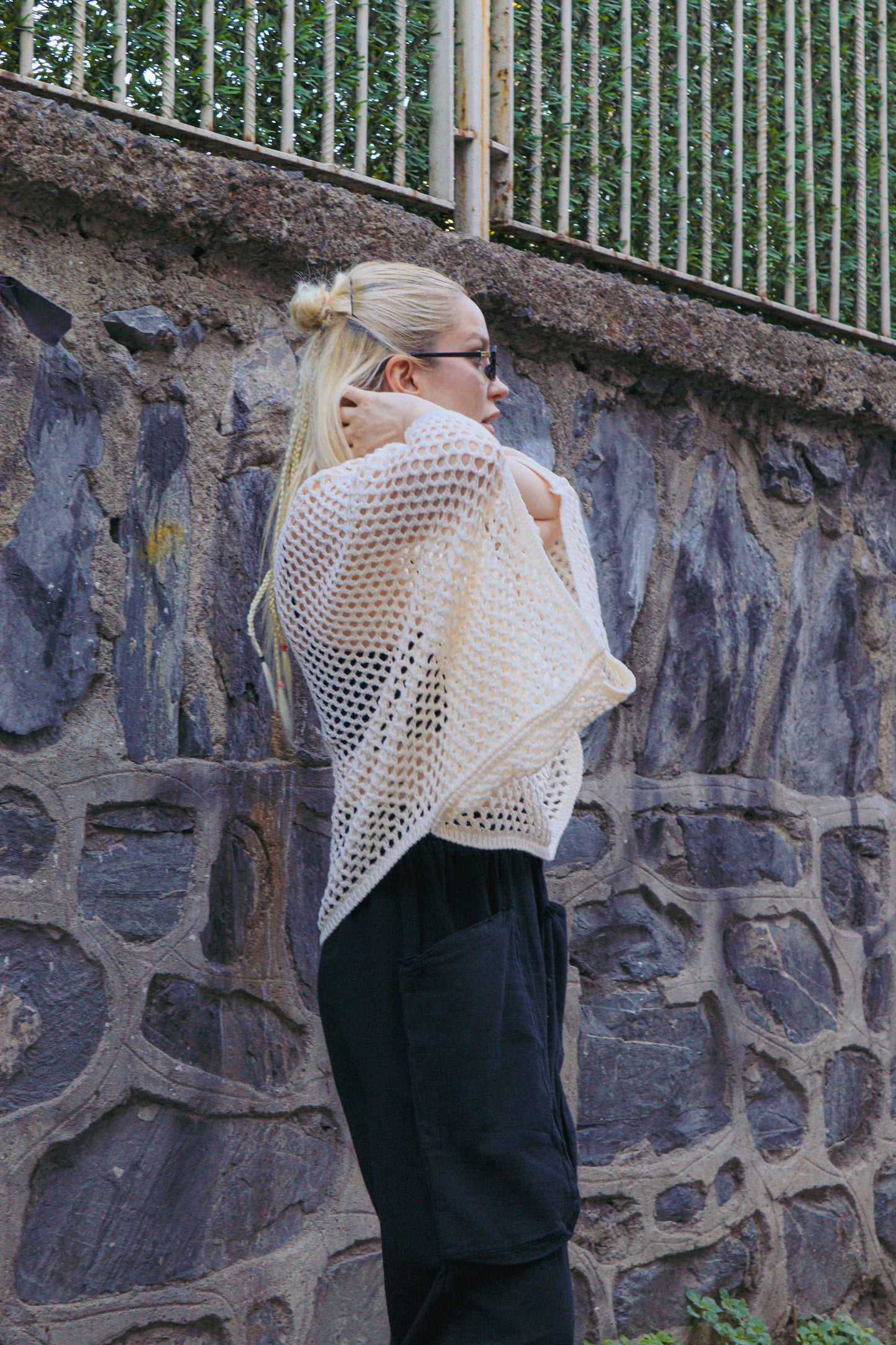 File Örgü Oversize Crop