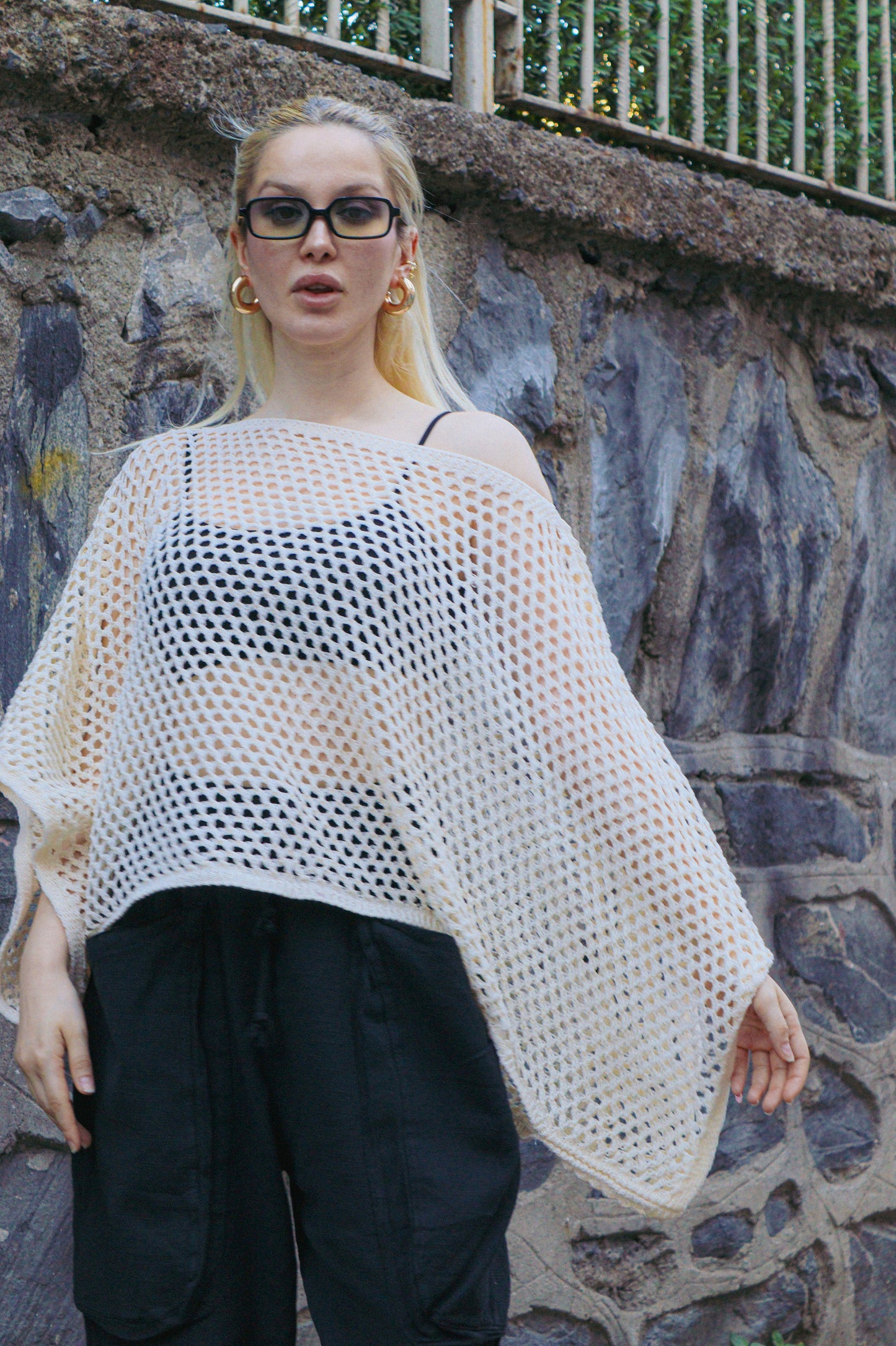 File Örgü Oversize Crop