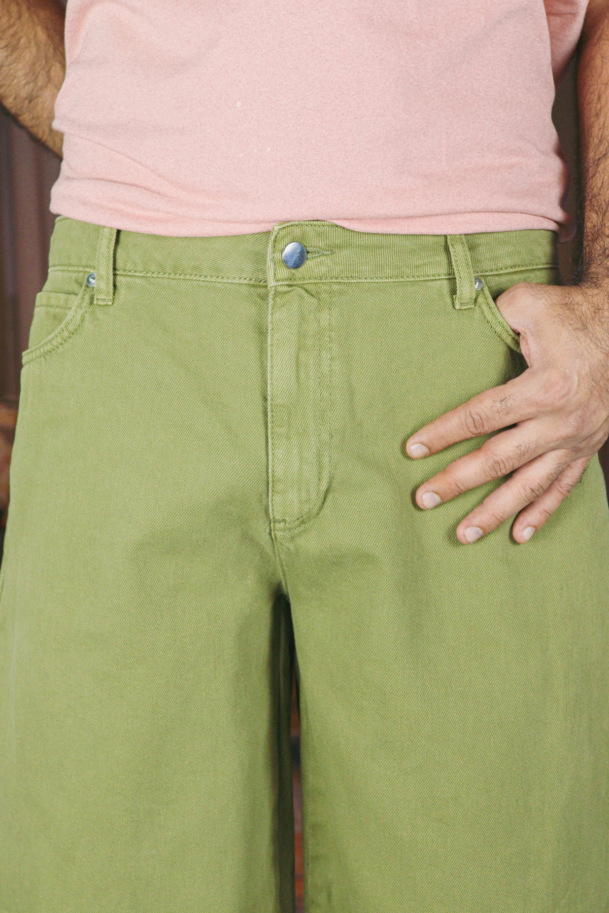 Haki Yeşil Balloon Baggy Kot Pantolon