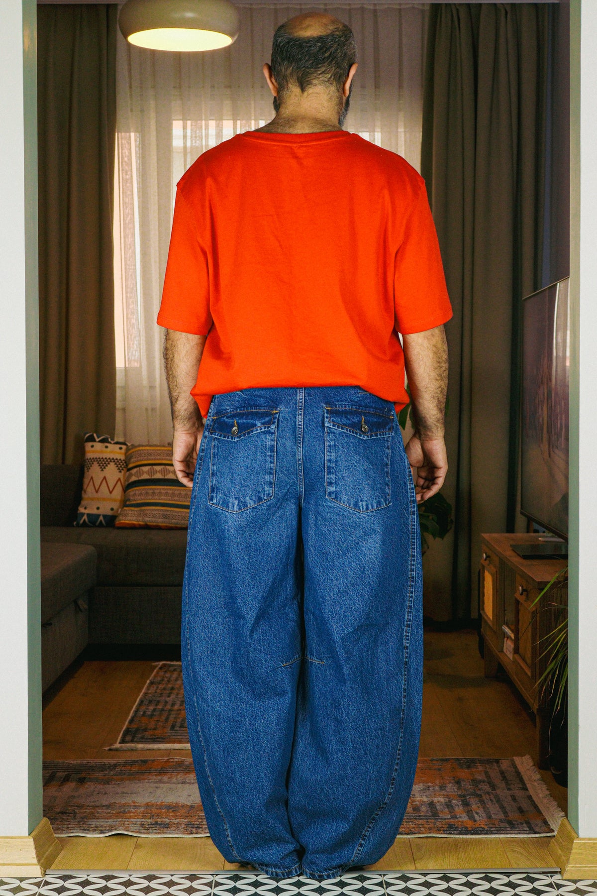 Mavi Kot Balloon Baggy Pantolon