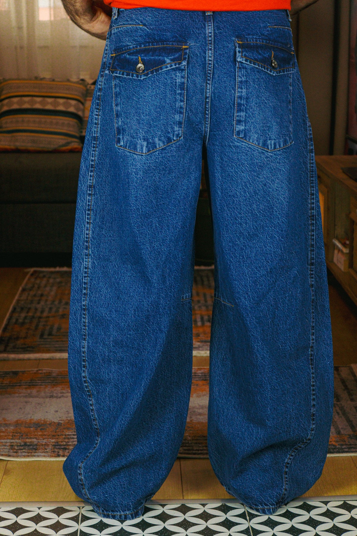 Mavi Kot Balloon Baggy Pantolon