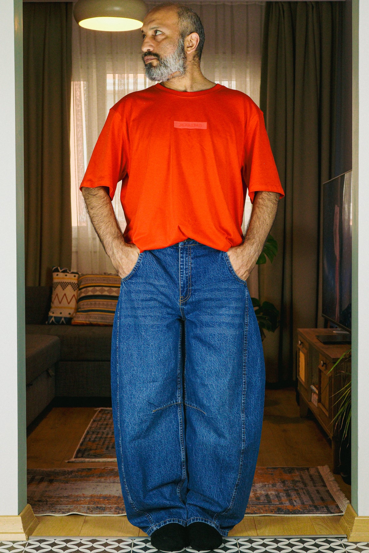 Mavi Kot Balloon Baggy Pantolon