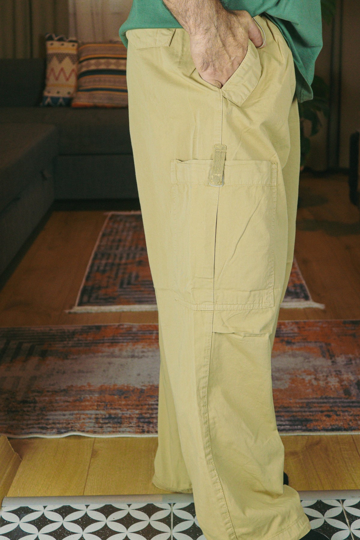 Bej Baggy Kargo Pantolon