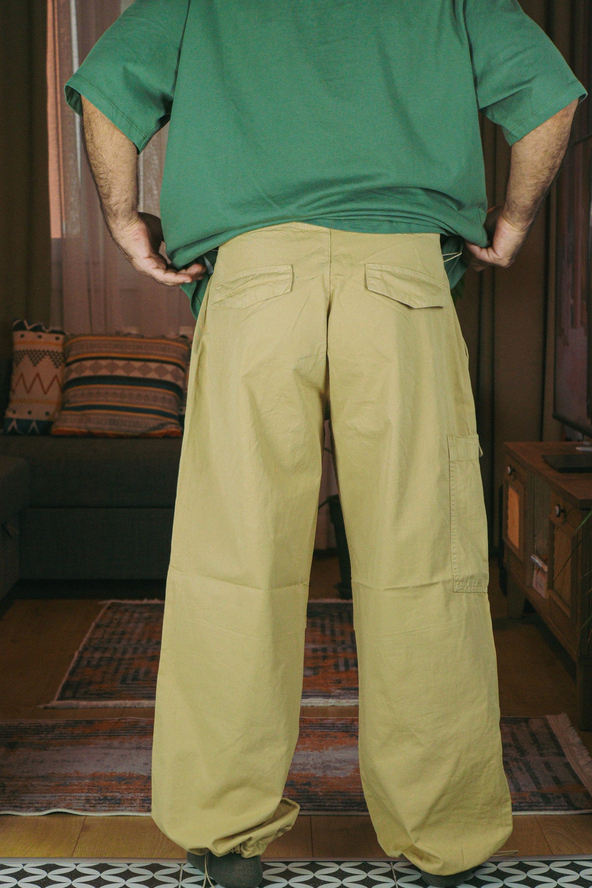 Bej Baggy Kargo Pantolon