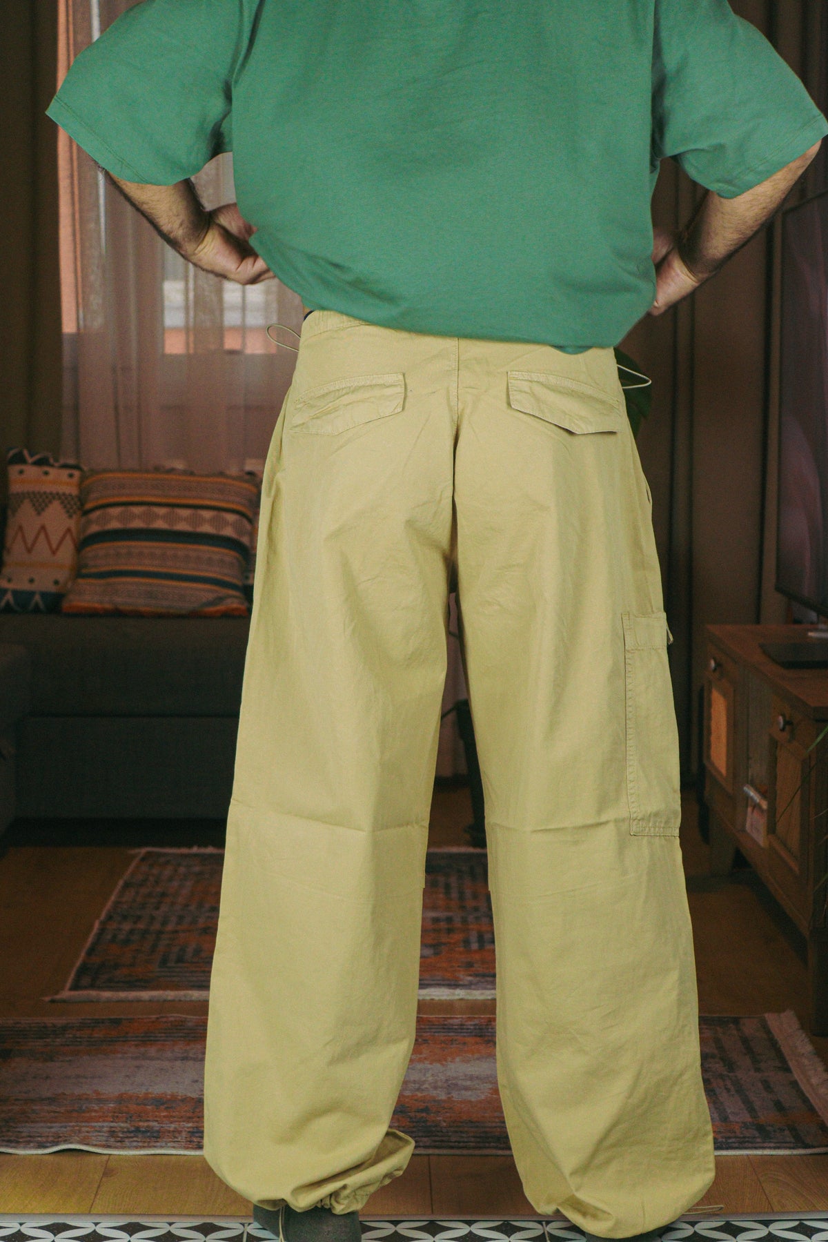 Bej Baggy Kargo Pantolon