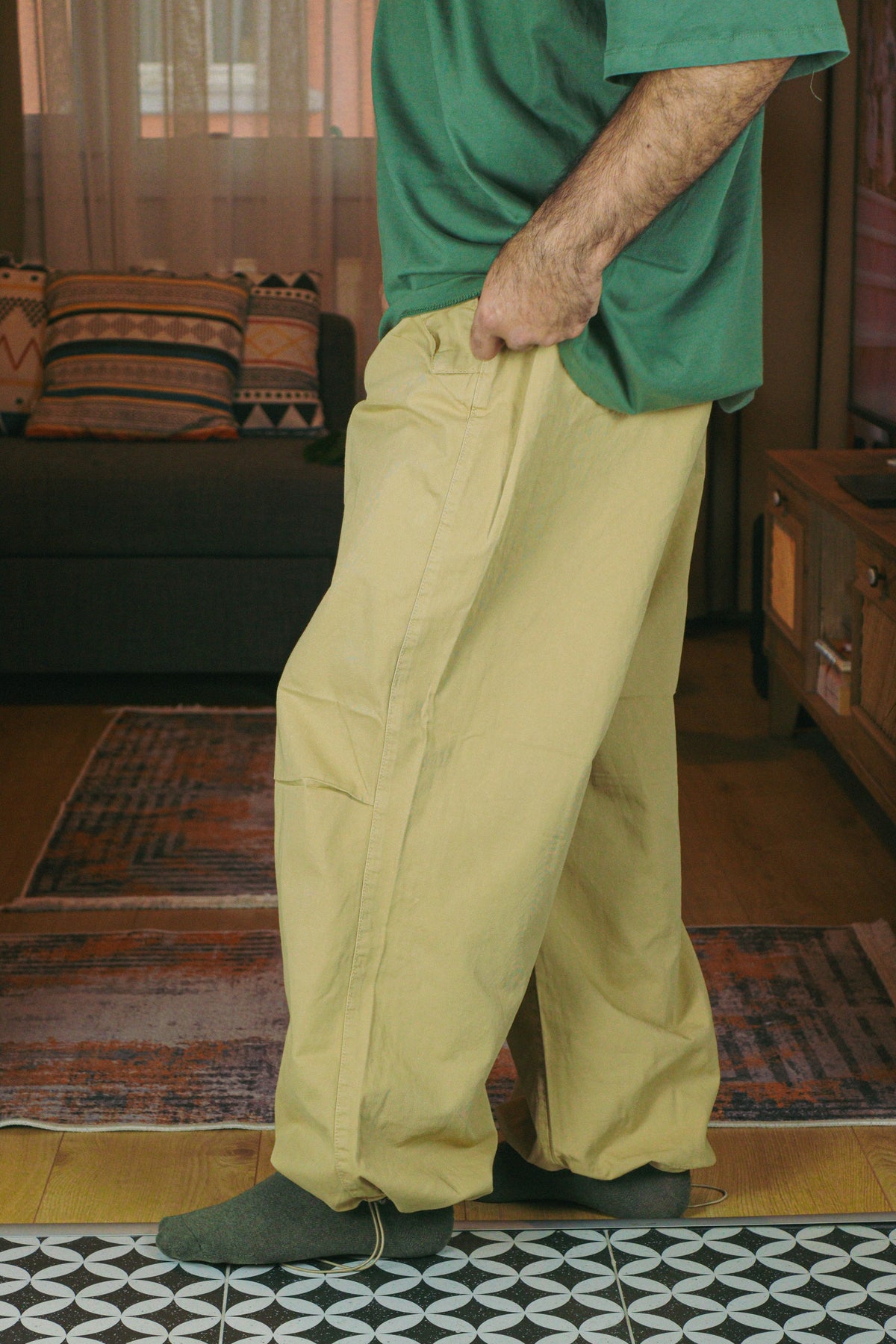 Bej Baggy Kargo Pantolon