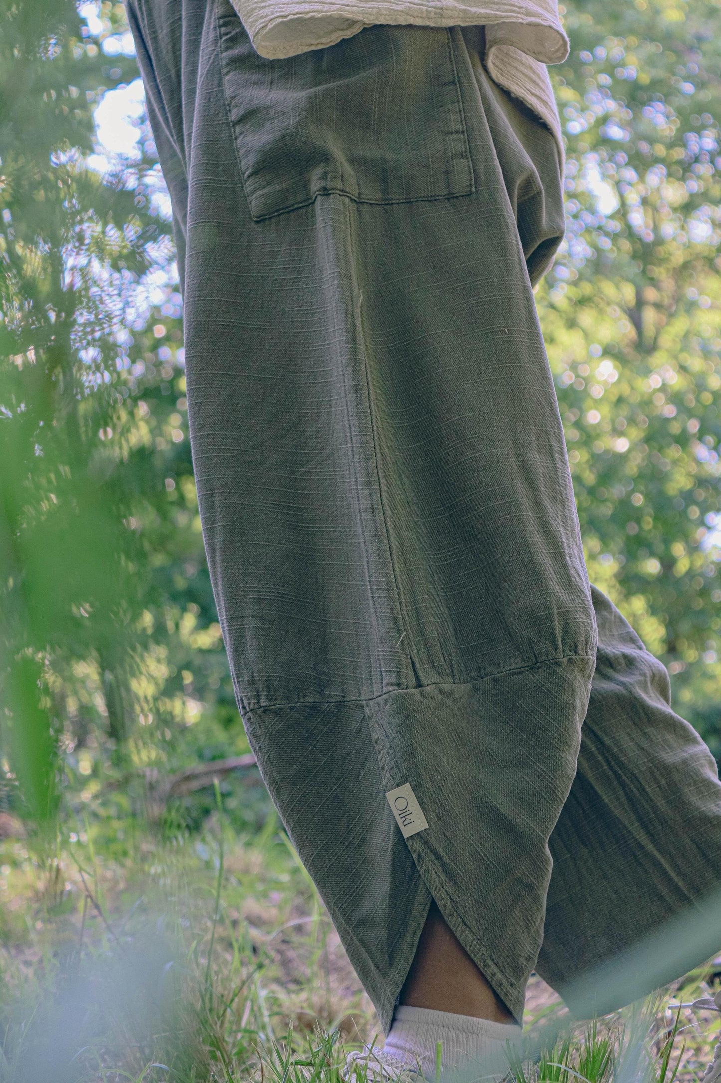 Boho Cotton linen Wide Leg Pants 100% Natural V-Cut Baggy Fit | Handmade Hippie Trousers | Skin-Friendly | Breathable Bohemian Clothing