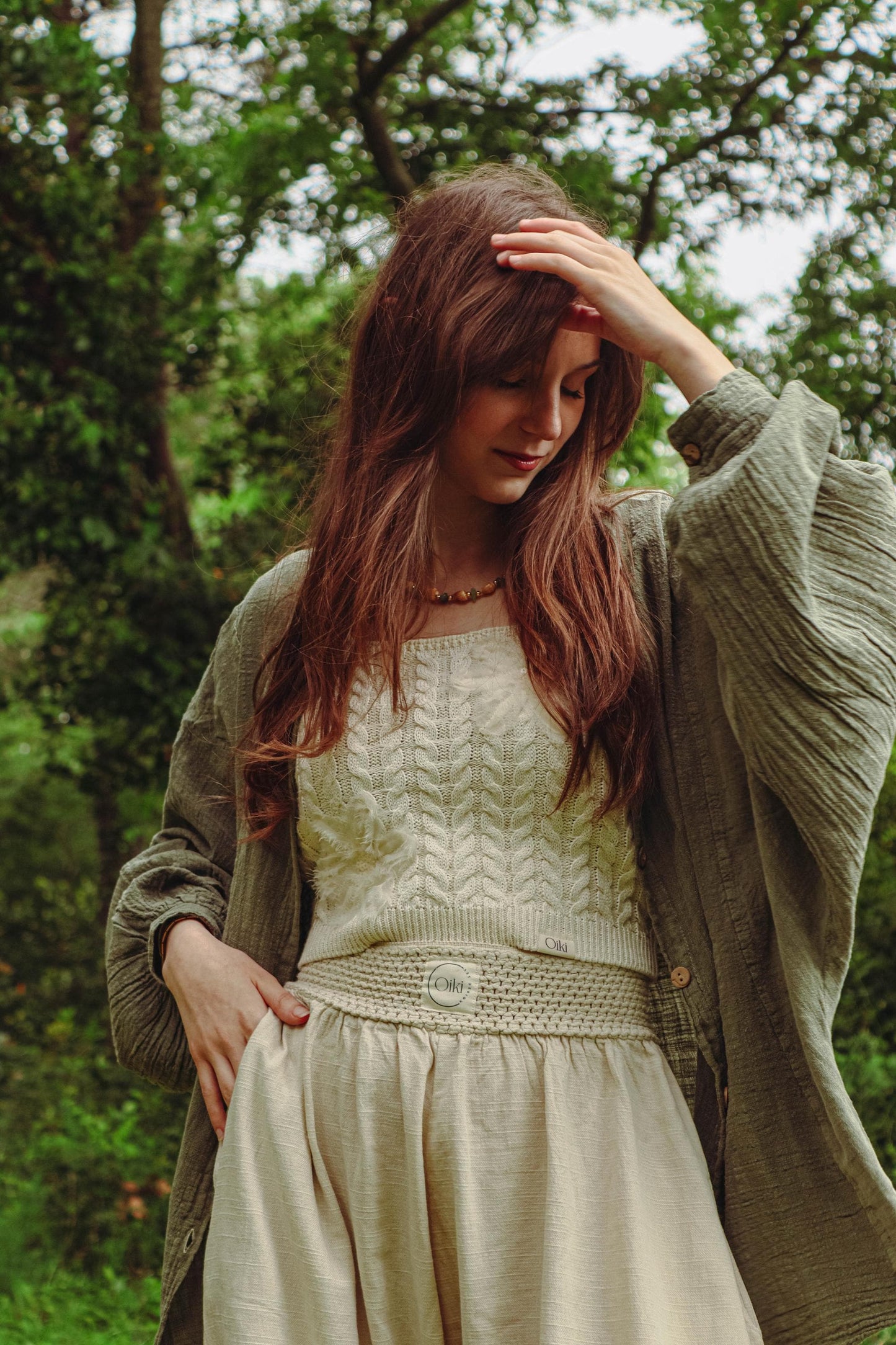 Boho Knit Cream Crop Top with Tulle Flower - Handcrafted Sleeveless Retro Top-Bohemian Festival Clothing Lightweight women Knit Tank