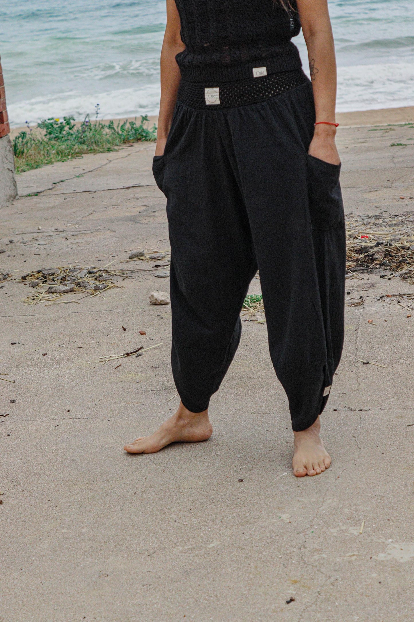Boho Cotton Linen Pants Unisex- Elastic Waist linen Harem Pants - Lightweight Yoga Pants - Soft Natural Fabric - Bohemian Festival Style