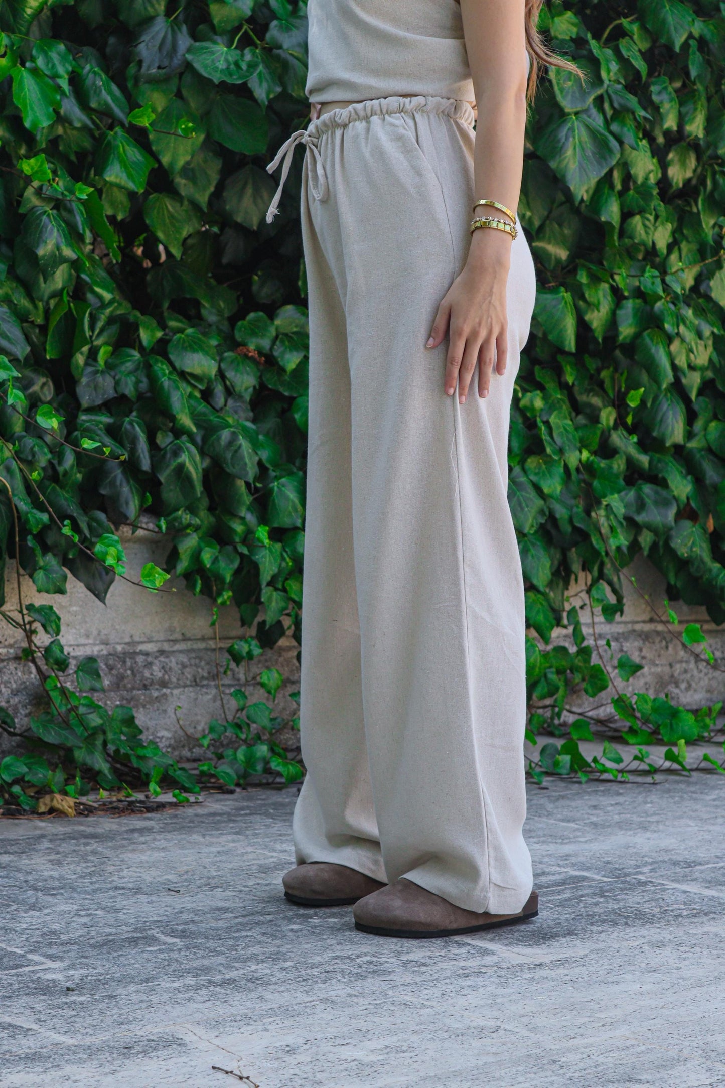 Boho Cotton linen Wide Leg Pants 100% Natural V-Cut Baggy Fit | Handmade Hippie Trousers | Skin-Friendly | Breathable Bohemian Clothing