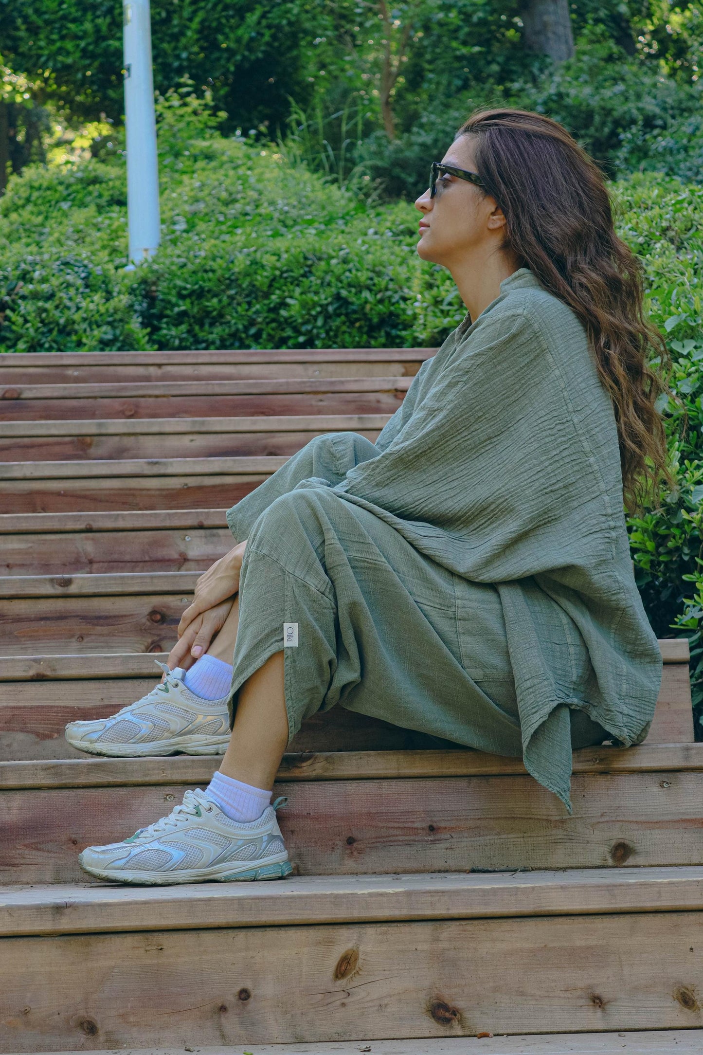 Boho Baggy Green Pants & Free Size Loose Fit Shirt Set | Handmade Oversized Festival Lounge Travel Cotton Unisex Outfit