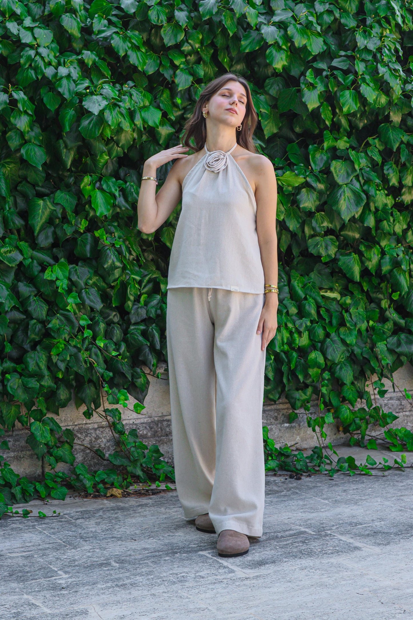 Boho Cotton linen Wide Leg Pants 100% Natural V-Cut Baggy Fit | Handmade Hippie Trousers | Skin-Friendly | Breathable Bohemian Clothing