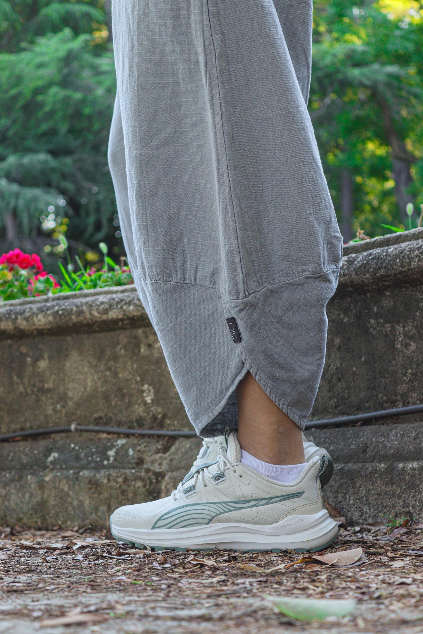 Harem Bohemian Cotton/ Linen Pants Boho V Hem Loose Fit Trousers, Natural Fabric Yoga Lounge Pants, Eco-Friendly Minimalist Unisex Clothing