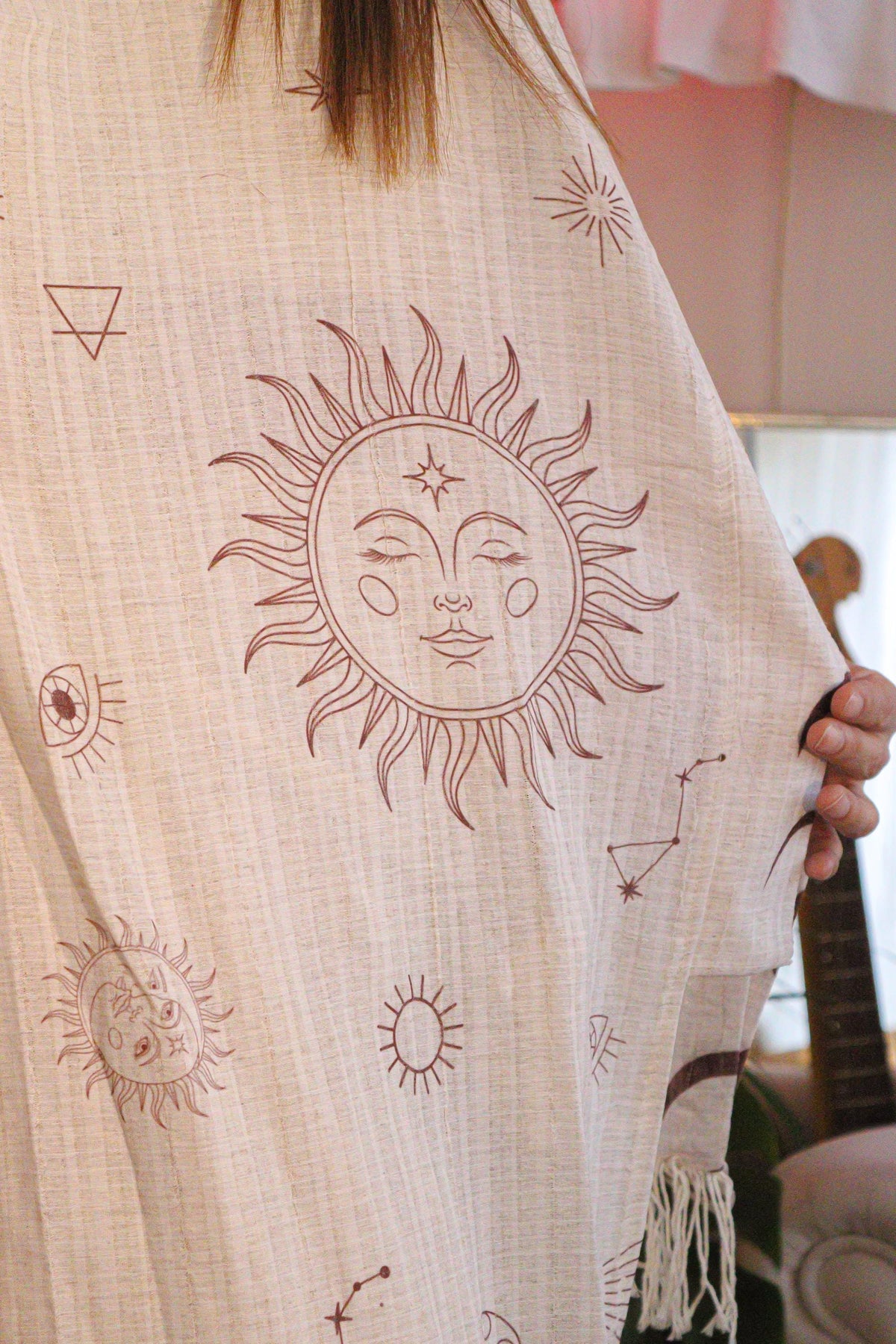 Yılan Sırt Baskılı Bohem Astroloji Kimono
