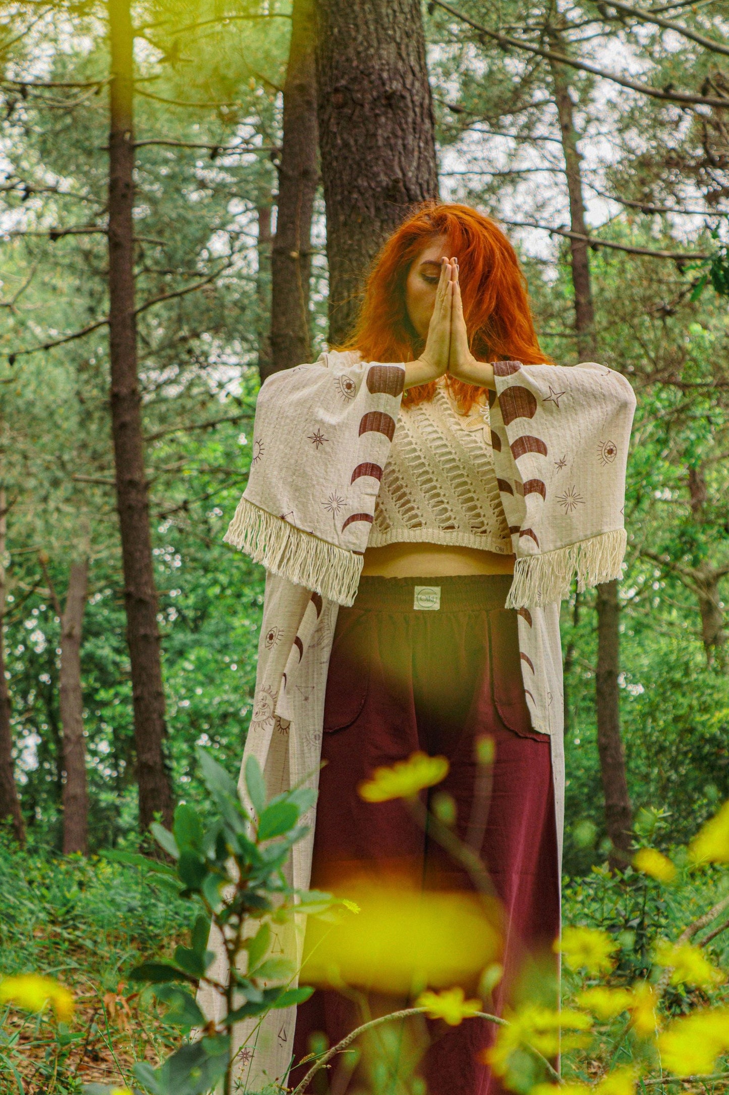 Astrology Kimono with Snake Back Print – Boho Oversized Celestial Bohemian Robe, Zodiac Symbol Cardigan, Festival Goddess Duster