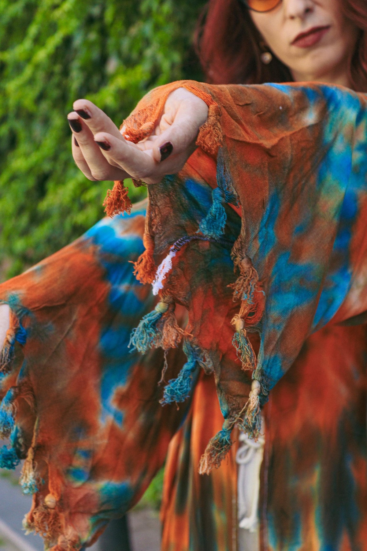 Batik Desenli Bohem Keten Pamuklu Kimono
