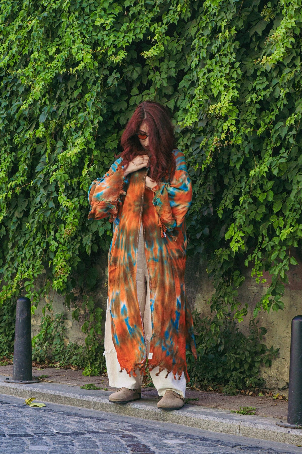 Batik Desenli Bohem Keten Pamuklu Kimono