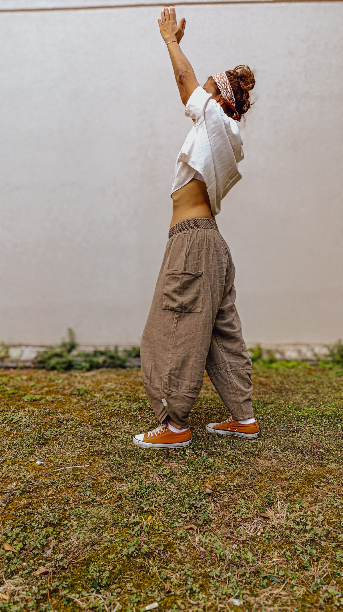 Kahverengi V Paça Baggy Pantolon
