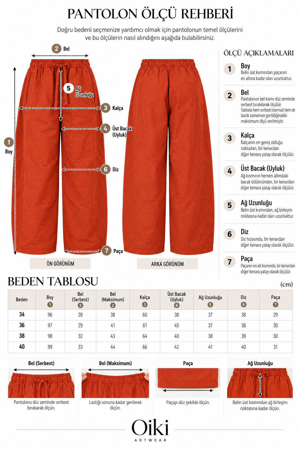 Turuncu Geniş Paça Pantolon