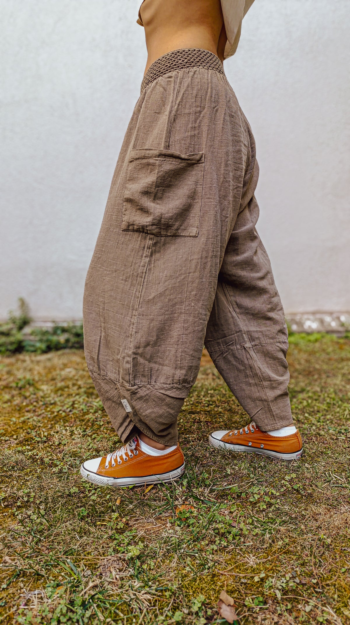 Kahverengi V Paça Baggy Pantolon