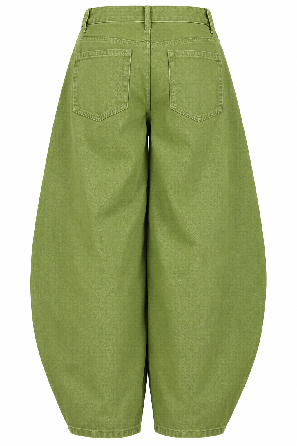 Haki Yeşil Balloon Baggy Kot Pantolon