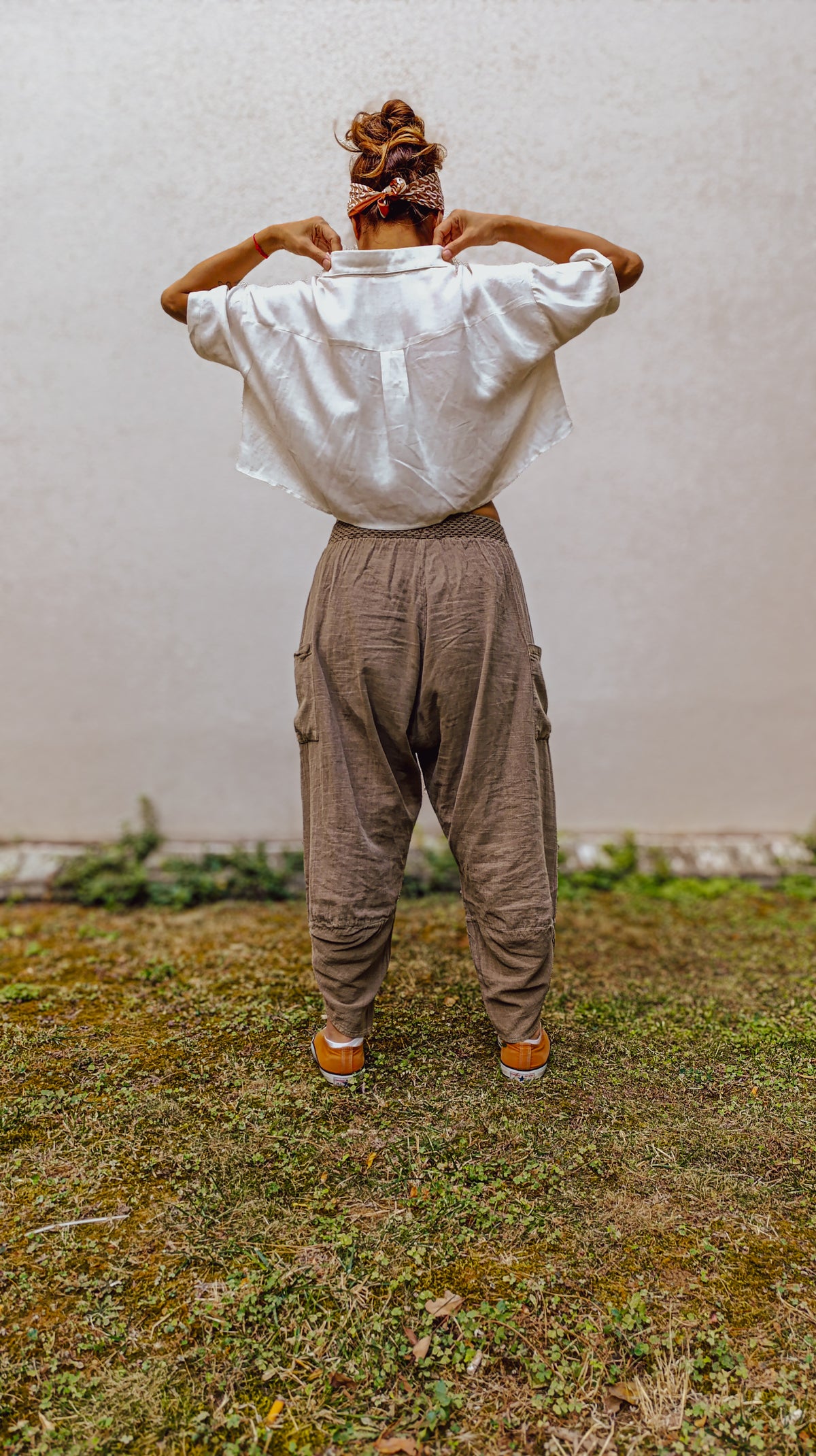 Kahverengi V Paça Baggy Pantolon