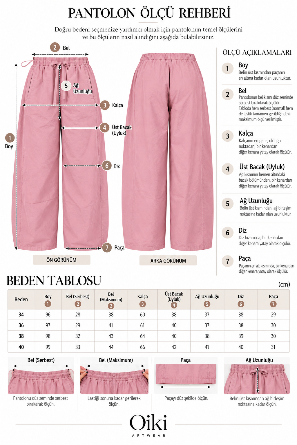 Pastel Pembe Geniş Paça Pantolon