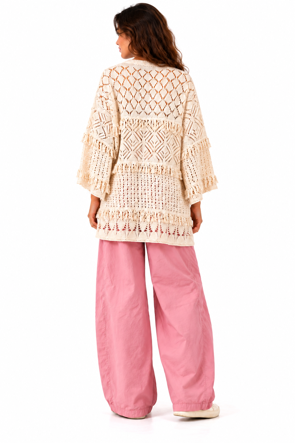 Pastel Pembe Geniş Paça Pantolon